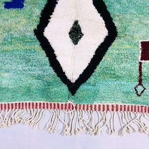 Authentic handmade Moroccan rug with a modern abstract design.