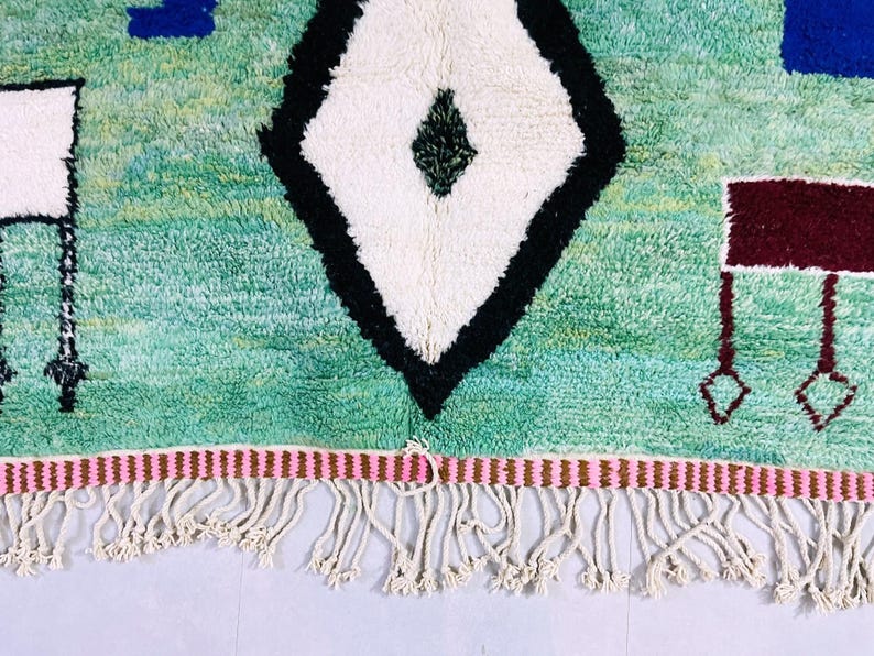 Authentic handmade Moroccan rug with a modern abstract design.