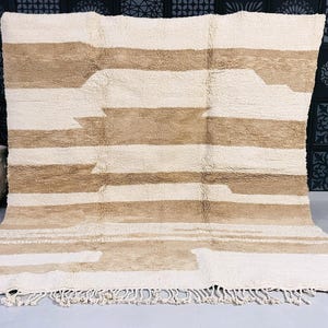 White Beni Ourain Rug 9.9 Ft x 10.9 Ft, Authentic Moroccan Rug 10x11, Luxurious Wool, Traditional Berber Design, Large Plush Carpet