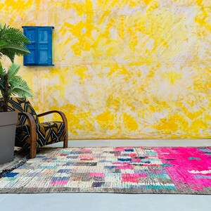 Tapis Berbère Marocain 5x8 Ft – Laine Fait Main – Boho – Art Déco – Neuf