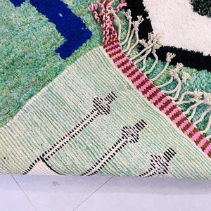 Vibrant Moroccan wool rug, ideal for statement home styling.