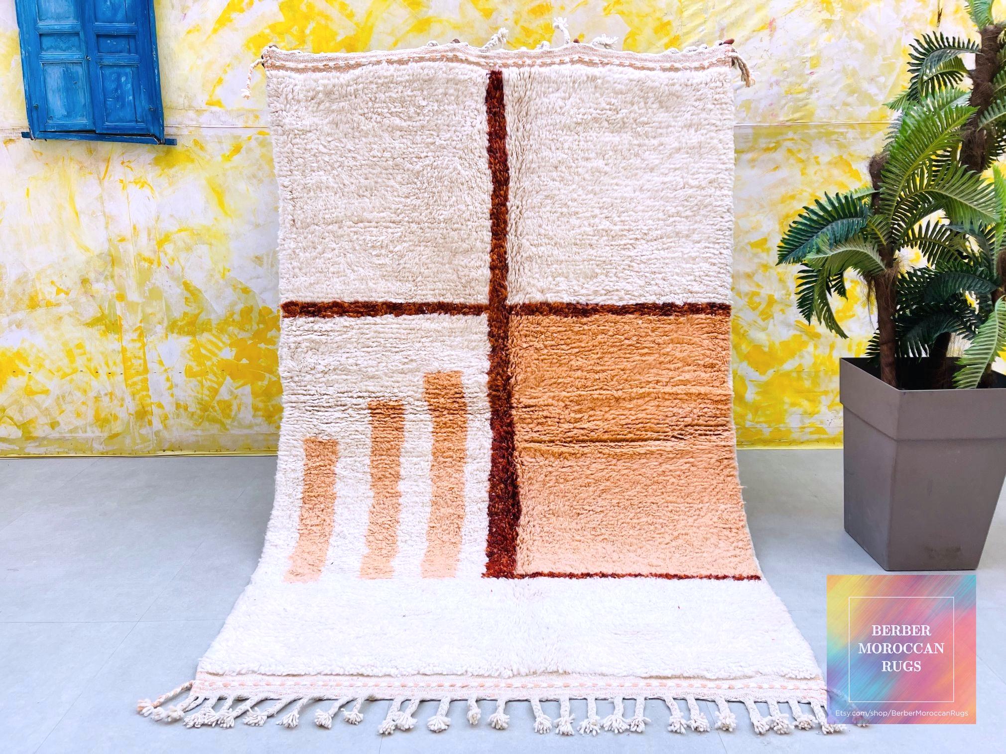 Tapis Berbère Marocain Vintage Fait Main - 6.5x10.3 Ft - Laine Multicolore - Style Boho