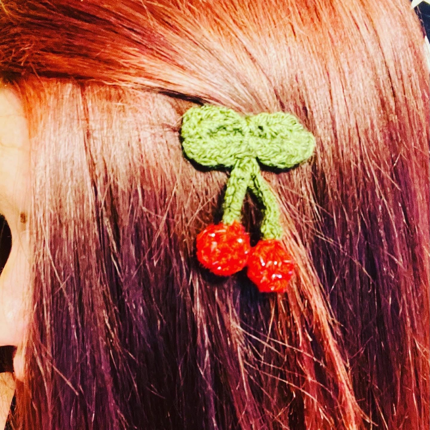 Cherry Hair Clip Crochet Cherries Hair Clips Cherry Etsy UK