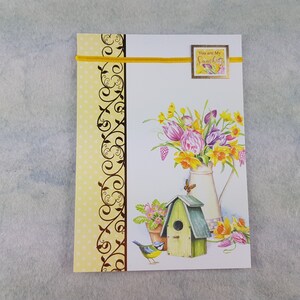 You are my sunshine card with flower and birds on the card