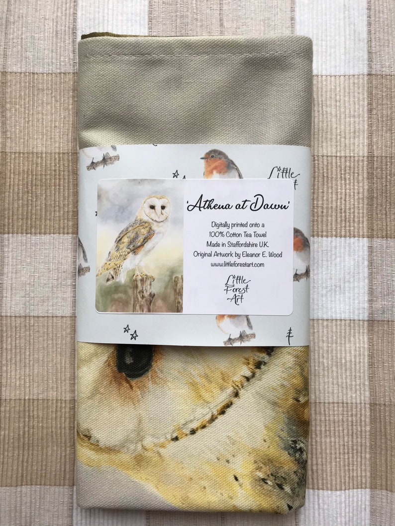 Owl 100/% Cotton Tea Towel