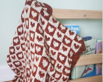Heart to Heart Knit Baby Blanket - PATTERN ONLY