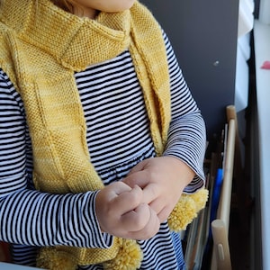 Fun to Be Square Scarf - PATTERN ONLY - Adult and Child Scarf Pattern - Pom Pom Scarf - Beginner Friendly Knit Pattern - Matching Scarf Set