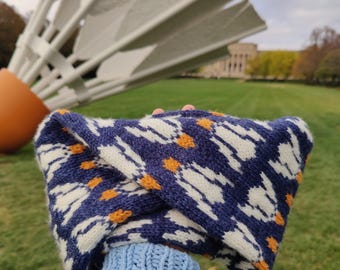Badminton Cowl Knitting Pattern (Worsted): Modern Art Inspired (PDF Pattern)