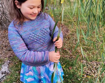 Heart Sweater Knit PATTERN: Beginner Kids Pullover (2T-12yrs)