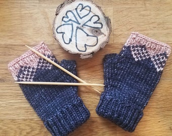 Knit Hand Warmers Pattern: Mom & Me Matching Mittens (PDF Pattern)