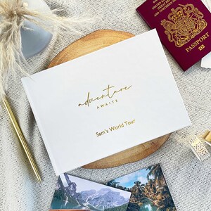 Custom Wedding Guest Book/personalized Leather Photo Album/scrapbook  Album/our Adventure Book/adventure Awaits/wedding Gift/anniversary Gift 