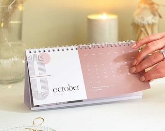2023 Desk Calendar | Minimalist 12 Month Calendar, Monthly Desk Planner, Small Standing Calendar, UK Dates