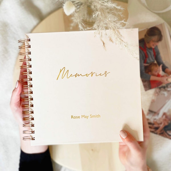 Personalised Memories Memorial Book | Celebration of Life Album, Funeral Guest Message Book, In Loving Memory Scrapbook