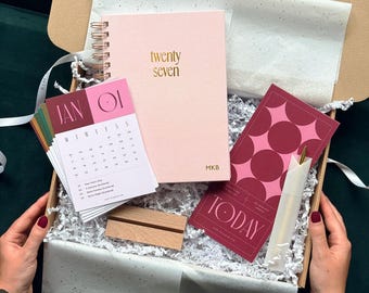 Personalised 2027 Diary Gift Set, Desk Accessories Kit, Stationery Gift Box