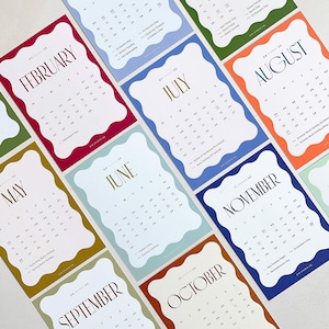 2025 Tischkalender Nachfüllkarten | Monatskalender, Kleiner Tischkalender, A6 Planner Cards
