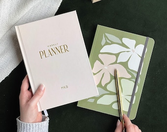 Personalised Planner, Notebook & Pen Set | Stationery Gift Set, Diary and Journal with Pen, Letterbox Gift Bundle for Her