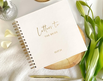 Letters to the Bride Scrapbook: Custom Wedding Date, Gold Foil