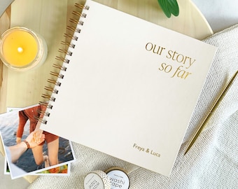 Our Story So Far Scrapbook | Personalised Couples Memory Book, First Wedding Anniversary Gift, Engagement Gift
