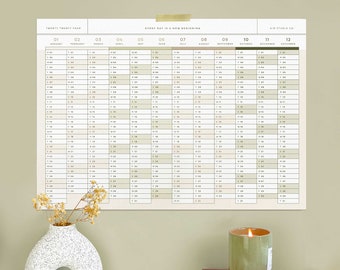2024 A2 Year View Wall Planner | Large 12 Month Office Planner, Full Year to View Calendar, A2 A3 Yearly Calendar, Minimal Aesthetic Planner