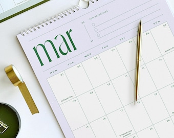 2027 Minimalist Calendar with Stickers: Large A3 Monthly Wall Planner, 12 Months