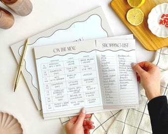 Weekly Meal Planner & Shopping List | Perforated Menu Plan and Grocery List, Weekly Dinner Menu, Meal Prep Pad, Tear Off Food Plan
