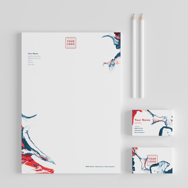 Business Stationery Suite Pack with Marble Design Digital image 2