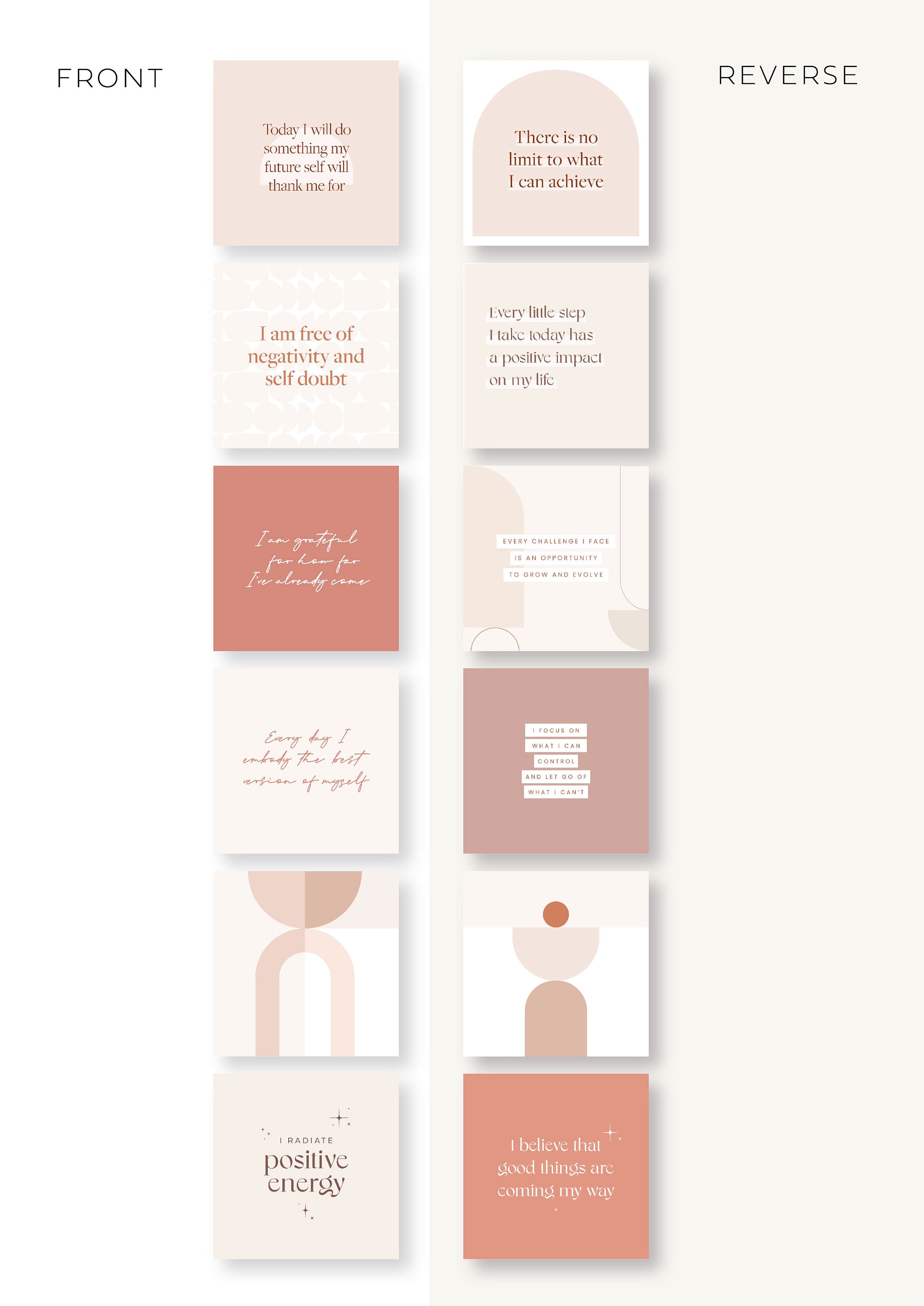 Positive Affirmations Daily Quote Cards with Stand, Affirmation Card Pack, Inspirational Prints, Vision Board Quotes, Office Desk Accessory