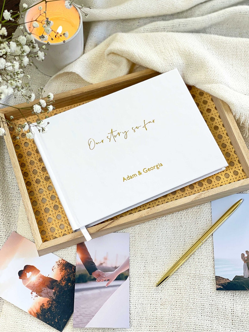 Personalised Couples Memory Book Our Story So Far Photo Book, Paper Wedding Anniversary Gift, A5 Hardcover Scrapbook No Gift Wrap