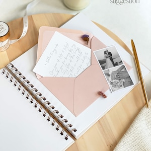 letter to the bride from her husband to be inside personalised scrapbook for wedding day gift