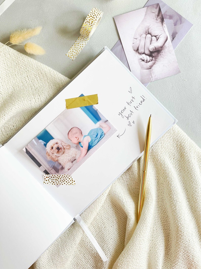 Personalised Baby Memory Book Baby Record Book, Memories Scrapbook, New Mum To Be Gift, Gender Neutral Gift, Personalised Name Book image 4