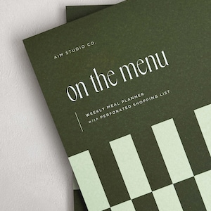 close up of A4 meal planning notepad cover for daily meal prep.