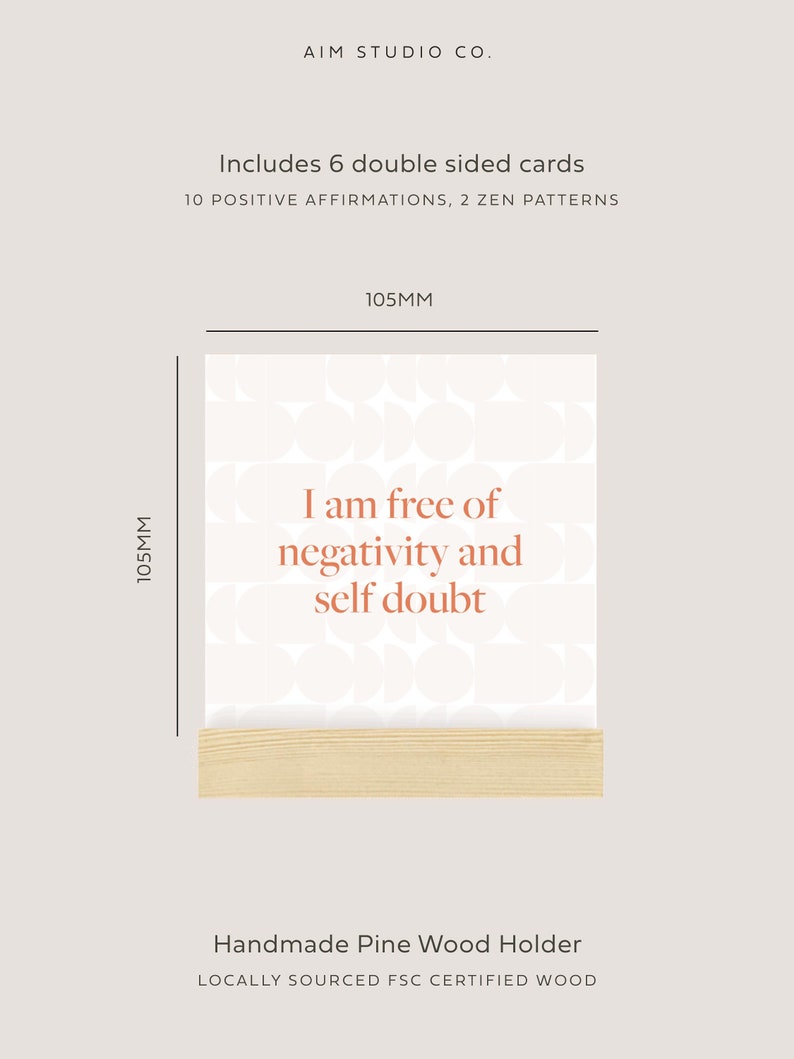 Positive Affirmations Daily Quote Cards with Stand, Affirmation Card Pack, Inspirational Prints, Vision Board Quotes, Office Desk Accessory image 3