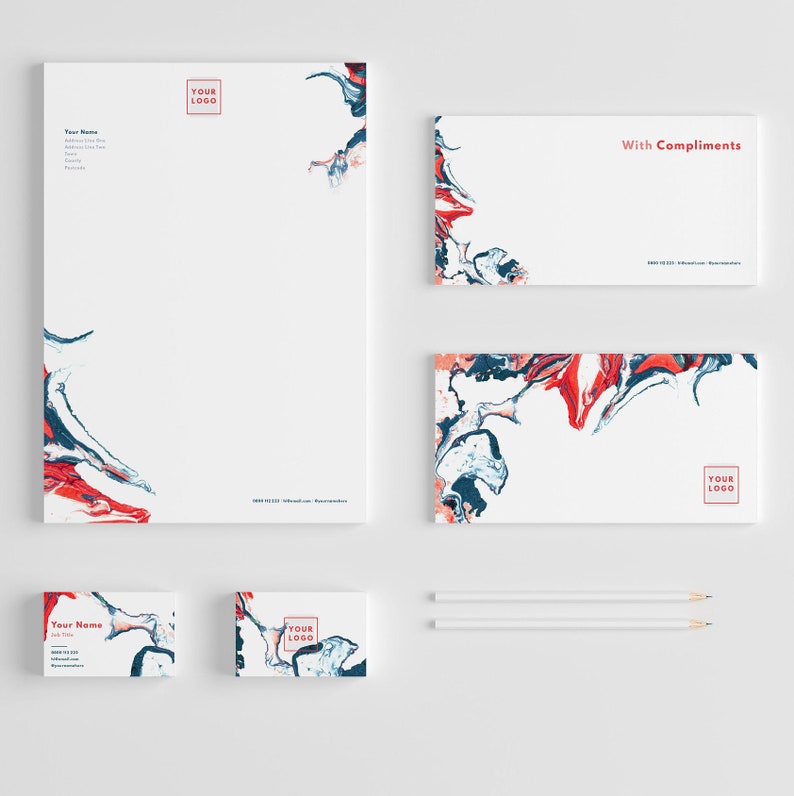 Business Stationery Suite Pack with Marble Design Digital image 0