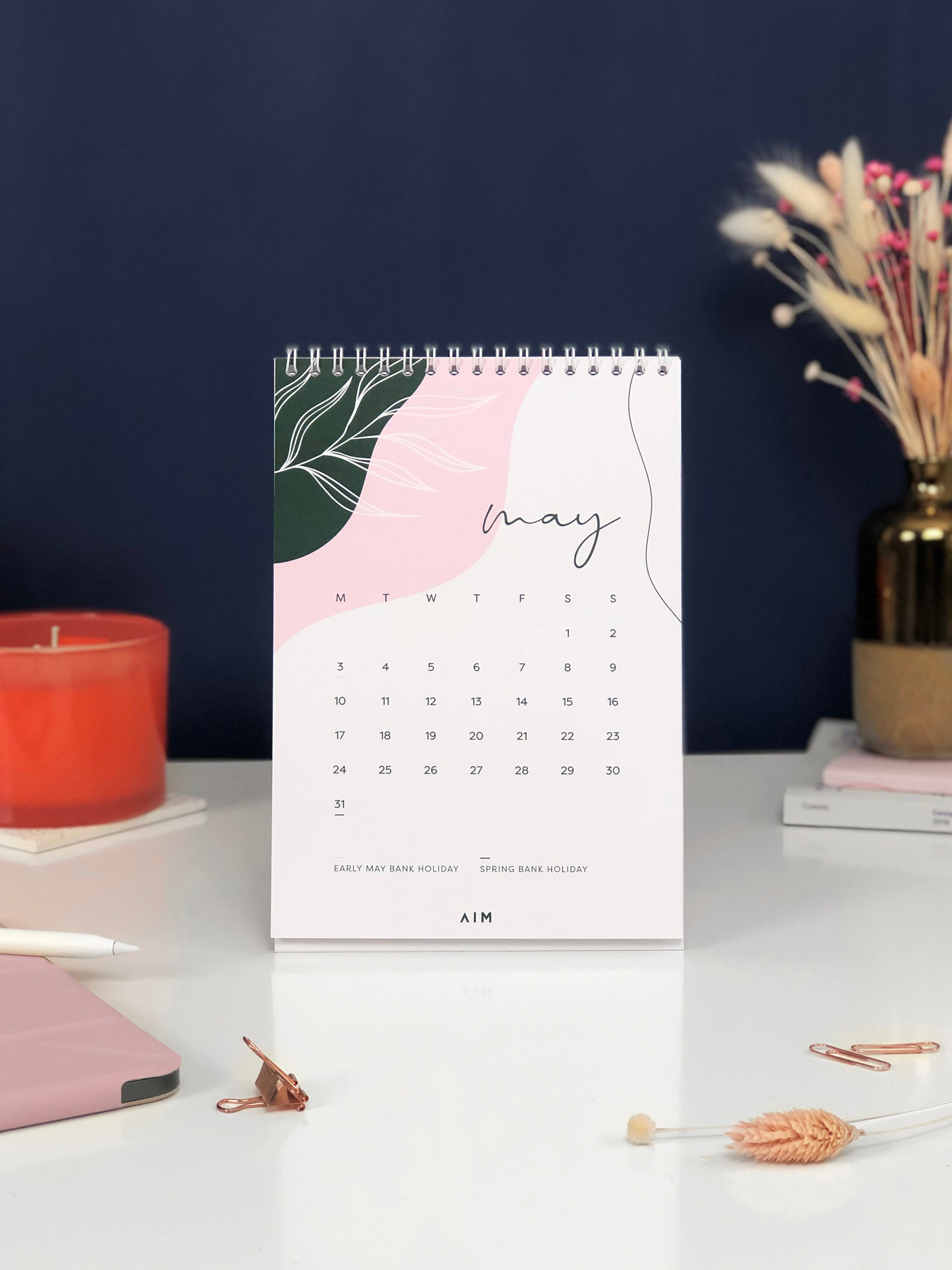 2021 Desk Calendar A5 Flip Boho Floral Calendar Office | Etsy