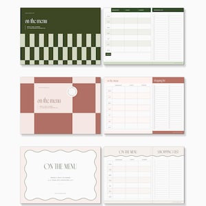 other weekly meal planner designs available by aim studio co. Showing 3 A4 notepads, all with tear off pages and perforations.
