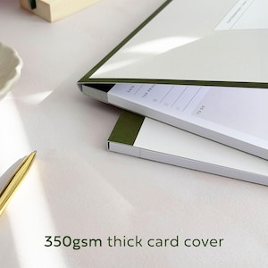 350gsm card cover on productivity planner notepad