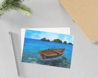 Watering Boat Fine Art Postcards