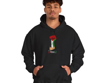 Free Palestine Hooded Black Sweatshirt