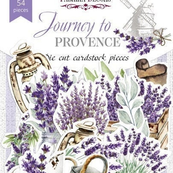 Lavender ephemera pack, Fabrika Decoru Journey to Provence cardstock die cuts, Purple junk journal embellishments, Scrapbooking supplies
