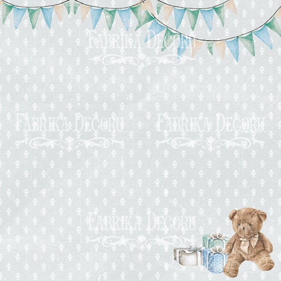 NON DIGITAL Baby Boy Scrapbook Paper 12x12, Fabrika Decoru Shabby Baby Boy  Paper Pad, Double Sided Scrapbooking Paper Pack, Blue Papers 