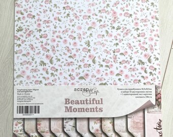 Bloc de papier scrapbooking ScrapMir Beautiful moments 12 x 12, paquet de papier floral vintage recto-verso pour le scrapbooking, kit de journal indésirable victorien
