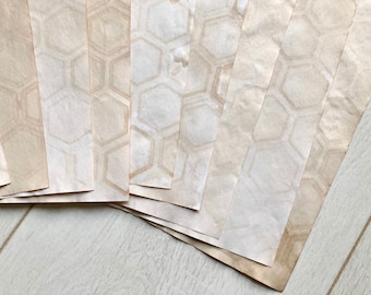 10 sheets of coffee stained paper A4, Tea dyed patterned paper, Vintage style papers, Travel journal insert, Junk journal ephemera pack