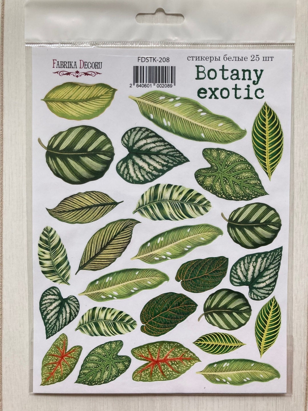 Fabrika Decoru Botany Exotic Scrapbook Stickers, Palm Leaves Sticker ...
