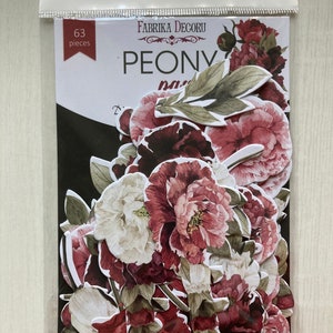 Fabrika Decoru Peony Passion-karton gestanst, bruiloft ephemera pack, scrapbooking gestanste bloemen, junk journal paper versieringen