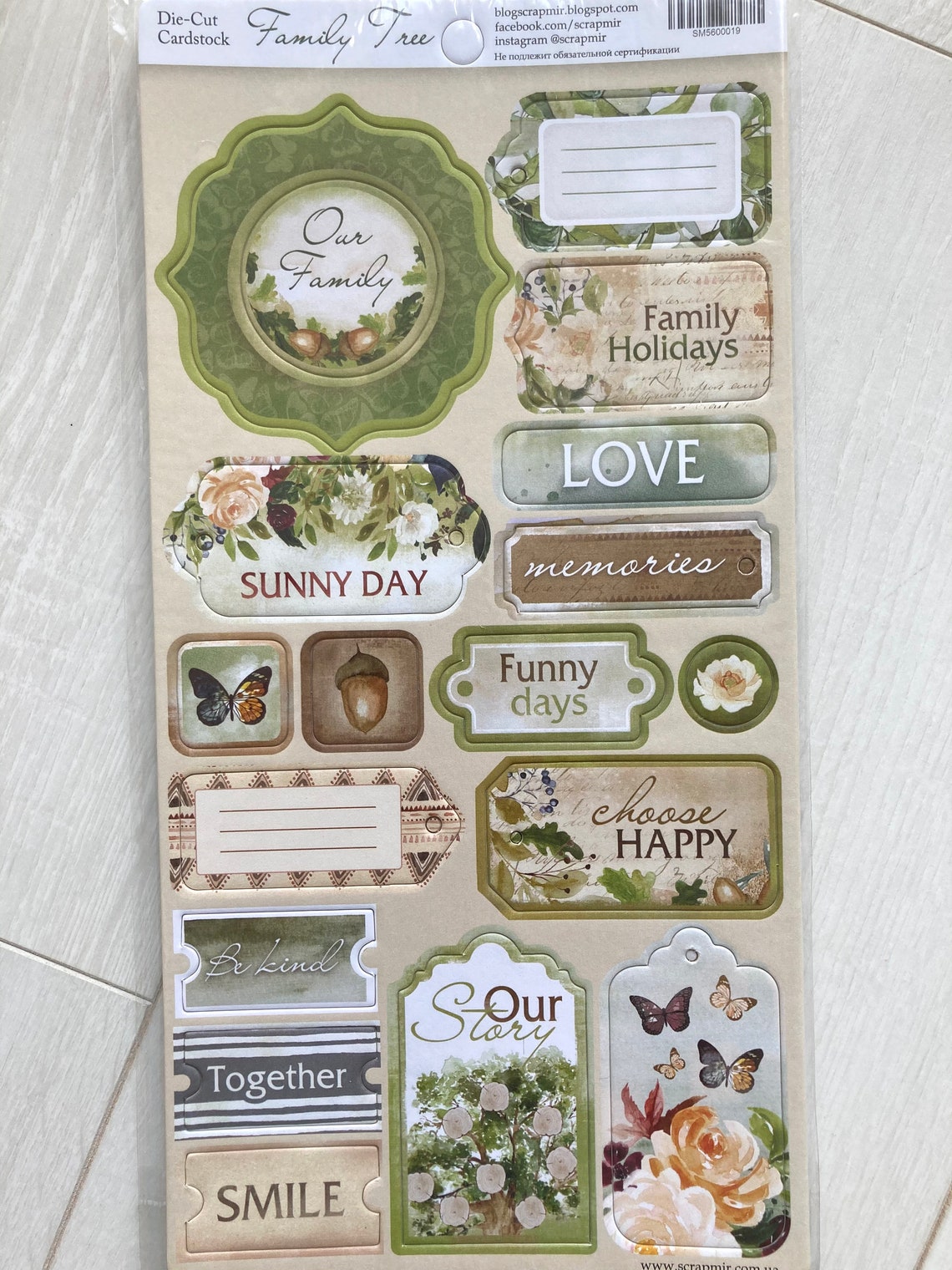 Scrapmir Family Tree Chipboard Embellishments for Etsy