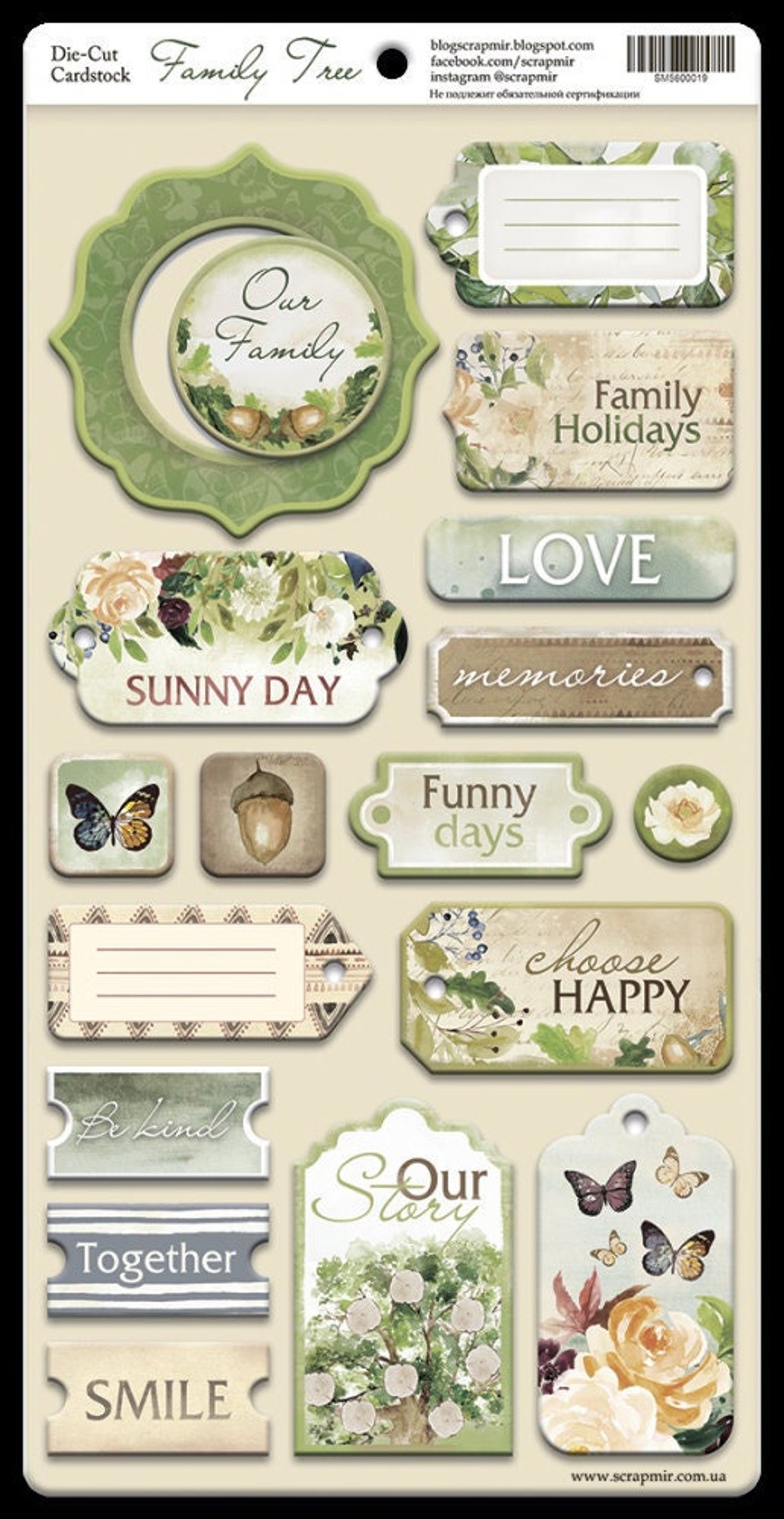 Scrapmir Family Tree Chipboard Embellishments for Etsy