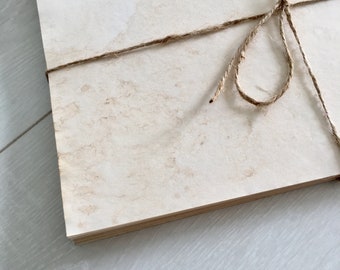 Vintage style letter writing paper, 50 sheets of A4 aged paper, Tea dyed paper, Coffee stained paper, Antique leaflets