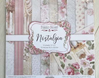 Bloc de papier de scrapbooking Fabrika Decoru Nostalgia 12 x 12, papier de style antique NON NUMÉRIQUE, papiers victoriens double face pour le scrapbooking