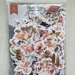 Fabrika Decoru Sentimental Story gestanste stukken karton, vintage ephemera pack, gestanste bloemen scrapbooking, plakboekversieringen