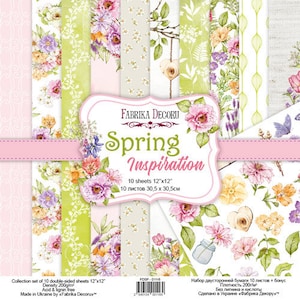 Fabrika Decoru Frühlingsinspiration 12x12 Scrapbook-Papierblock, Blumen-Scrapbooking-Papier, Shabby-Chic-Junk-Tagebuch-Kit, Hintergrundpapiere